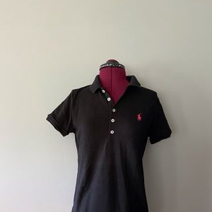 Black Ralph Lauren Polo Shirt - Pink Logo